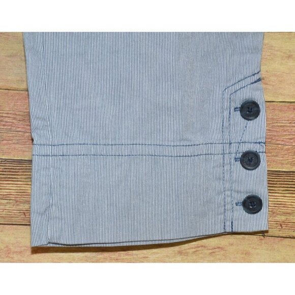 Charter Club Pinstriped Navy Blue & White Capri Crop Pants Size 4 Nautical - Picture 3 of 10